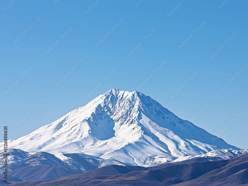 majestic snow-capped mountain under clear blue sky majestic snow-capped mountain under clear blue sky