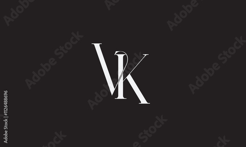 VK, KV , V , K , Abstract Letters Logo Monogram	