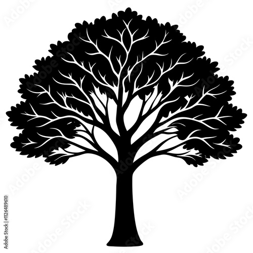 teak Tree Vector silhouette design