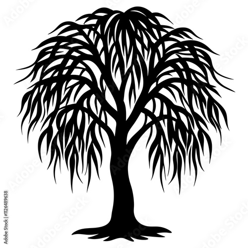 willow Tree Vector silhouette design