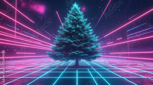 Retro Synthwave Christmas Tree.