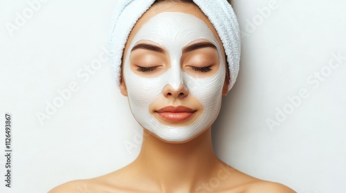 Beautiful young asian woman with Clean Fresh Skin on face . Chinese girl Facial treatment . Cosmetology , beauty and spa .