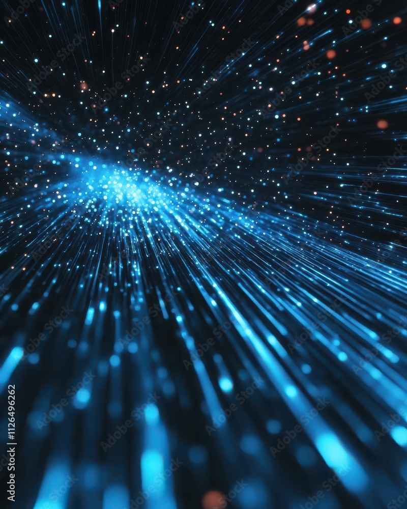 Blue laser beam effect dash with high-speed shine and emit colorful light on dark black background convey sense of energy move in straight line dynamic on cosmic perfect for science fictional. Blue laser beam effect dash with high-speed shine and emit colorful light on dark black background convey sense of energy move in straight line dynamic on cosmic perfect for science fictional.