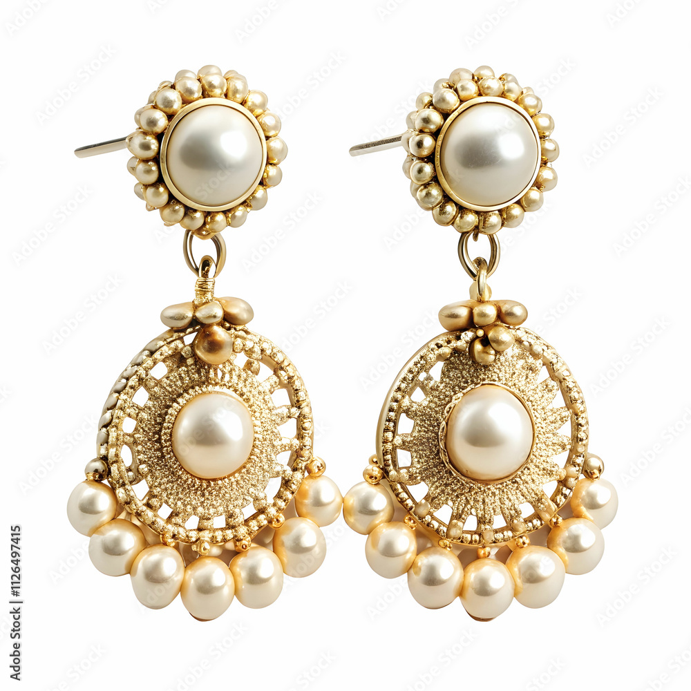 A stunning set of earrings displayed on a white background