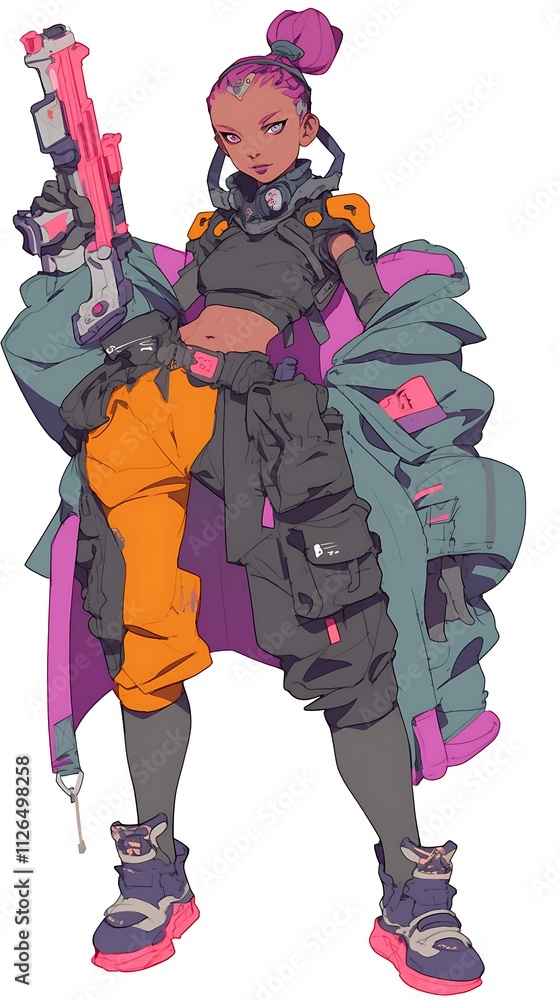 Fototapeta premium Cyberpunk Female Soldier