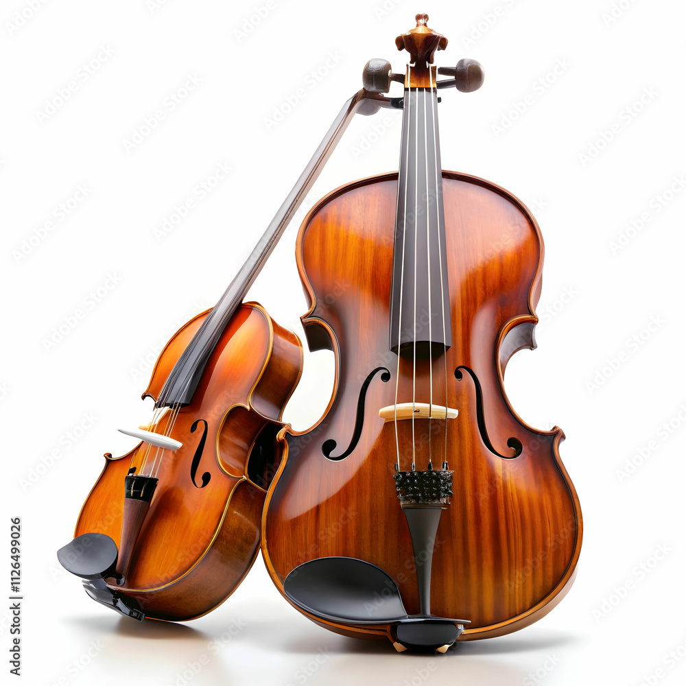 Fototapeta premium A polished violin with a rich wooden body