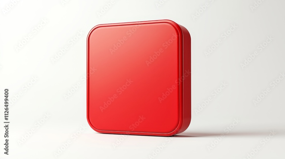 Elegant Red Rounded Square Gift Box Frame Concept Elegant Red Rounded Square Gift Box Frame Concept