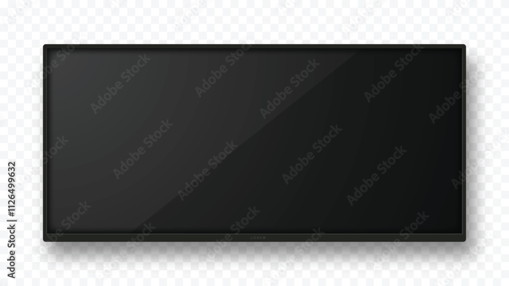 3D Empty Screen Monitor with Shadow Effect Isolated on White Background 3D Empty Screen Monitor with Shadow Effect Isolated on White Background