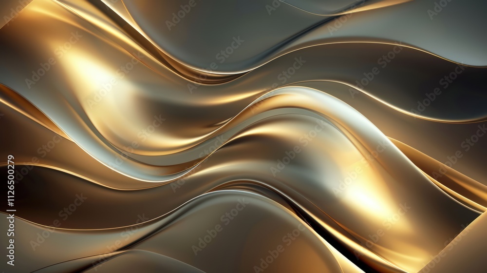 Obraz premium Beige Abstract Wavy Pattern Background with Smooth Flowing Lines, Background with Copy Space 