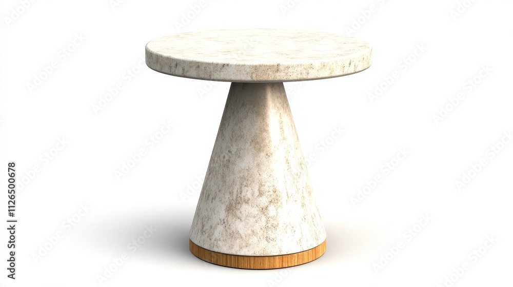 Modern Minimalist Round Table with Unique Cone Shape and Marble Finish Modern Minimalist Round Table with Unique Cone Shape and Marble Finish