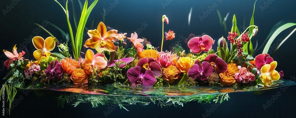 Beautiful floral arrangement in wate Beautiful floral arrangement in wate