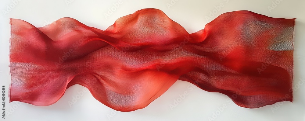 Fototapeta premium Flowing red wave cloth