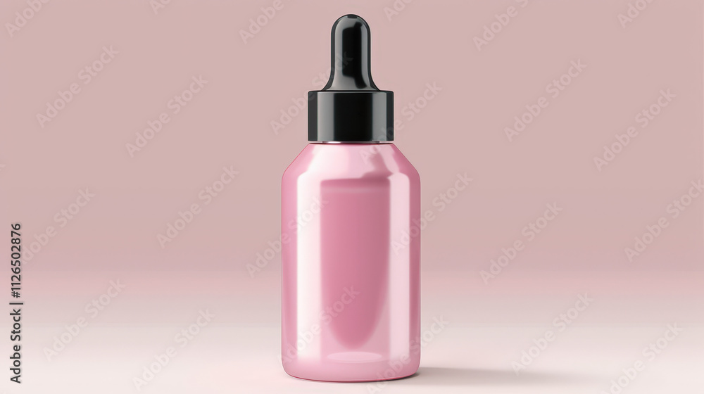 pink dropper bottle product mockup, empty label pink dropper bottle product mockup, empty label