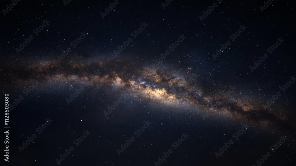 Naklejka premium Stunning cosmic galaxy with swirling nebula and bright stars