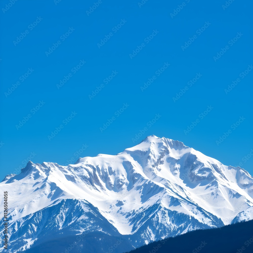 Obraz premium Serene Snow-Capped Peaks Beneath Clear Skies