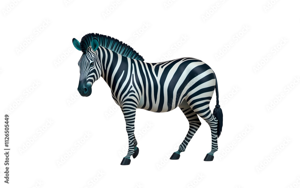 Obraz premium Black and White Stripes Zebra isolated on transparent background