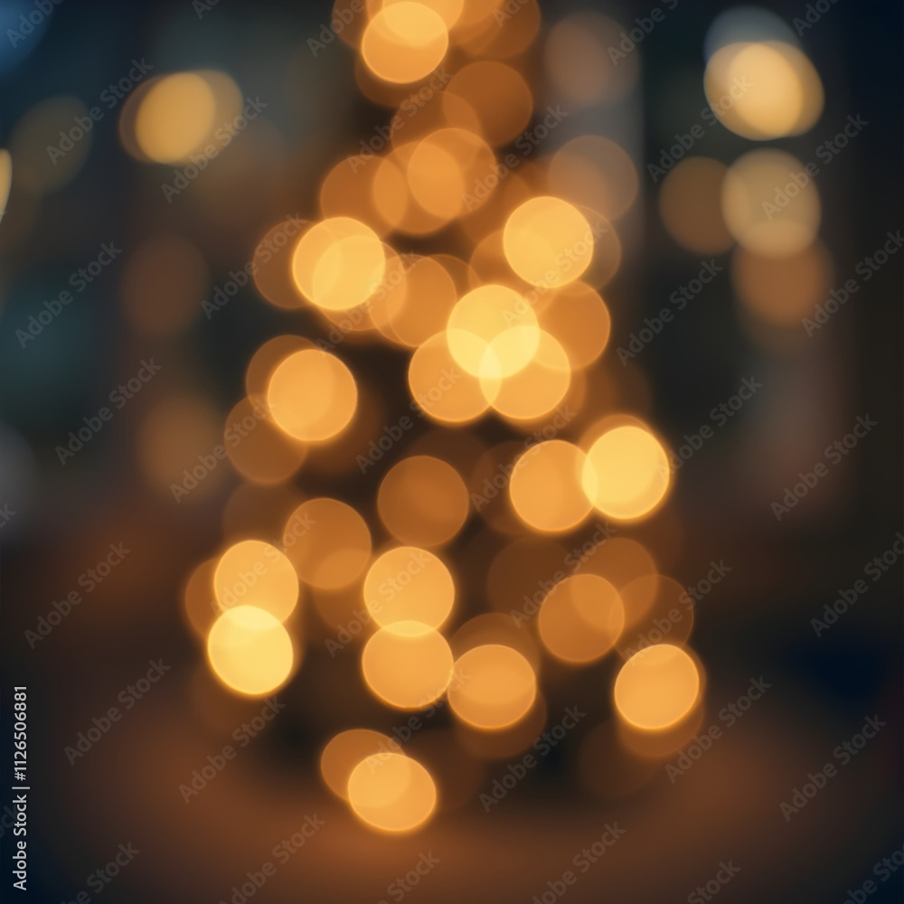 Obraz premium Blurred Bokeh Lights in Warm Tones for a Festive Atmosphere