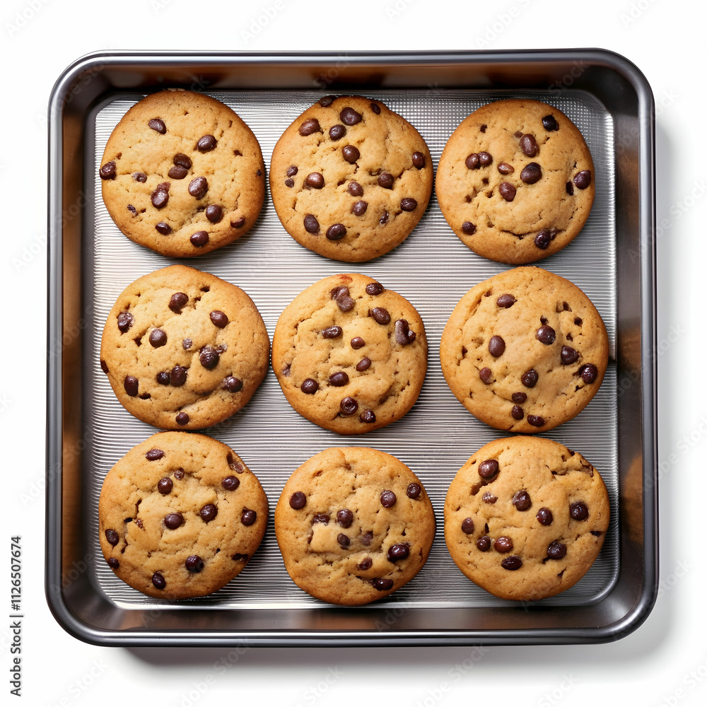 Baking Chocolate Chip Cookies Isolated on Transparent Background Baking Chocolate Chip Cookies Isolated on Transparent Background