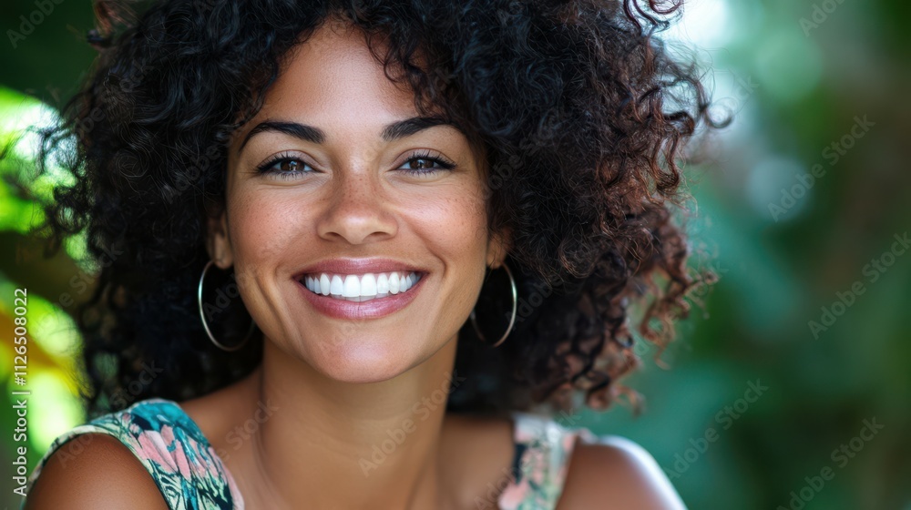 beautiful smiling woman with curly hair beautiful smiling woman with curly hair