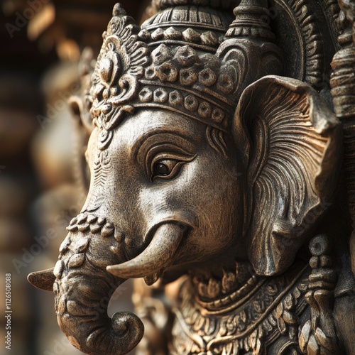 intricate elephant sculpture with ornate details