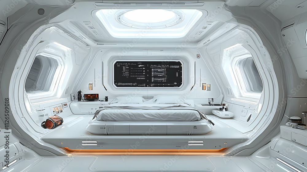 Futuristic Spaceship Bedroom Design: Sleek, Modern, and White Futuristic Spaceship Bedroom Design: Sleek, Modern, and White