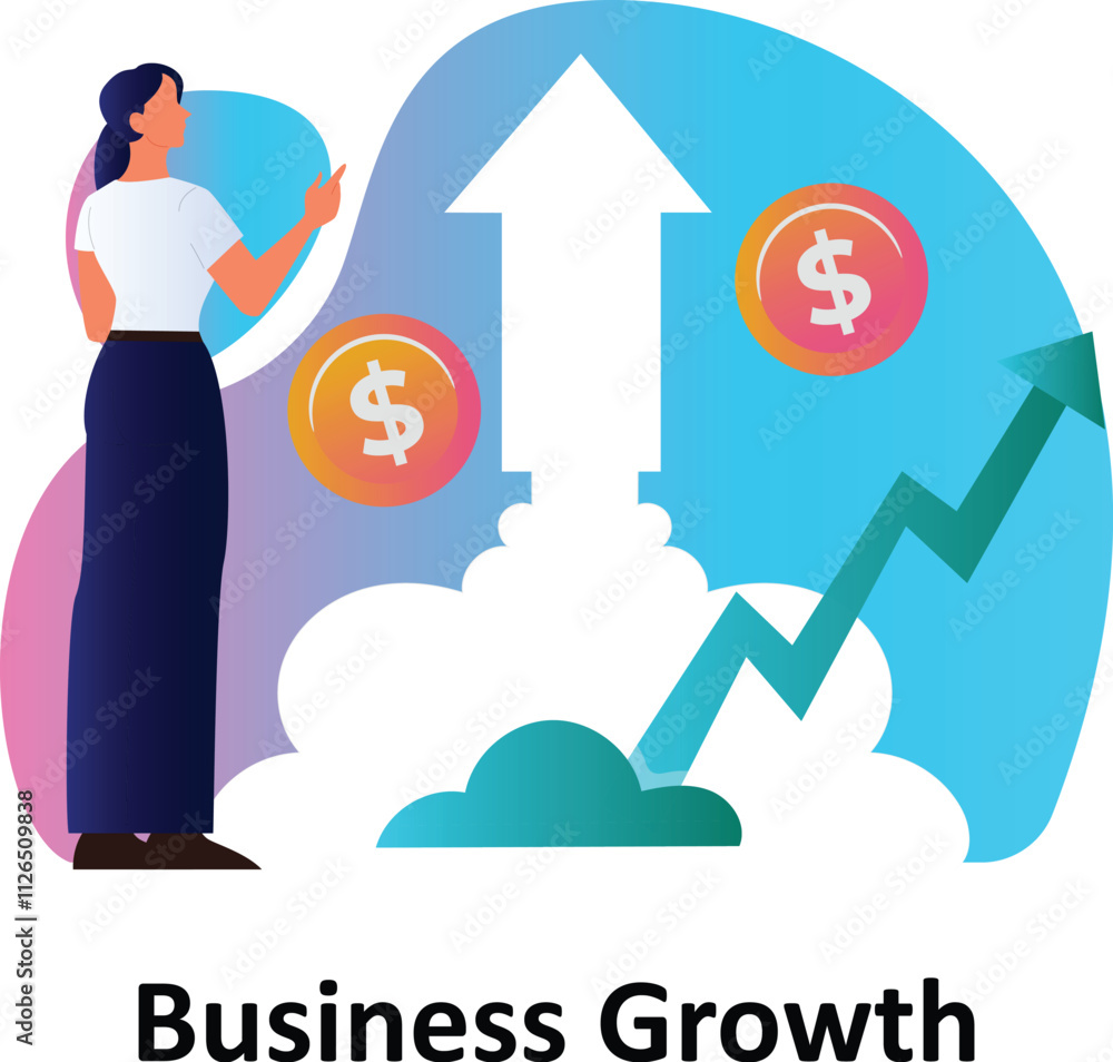 Business Growth ,Vector Illustration Business Growth ,Vector Illustration