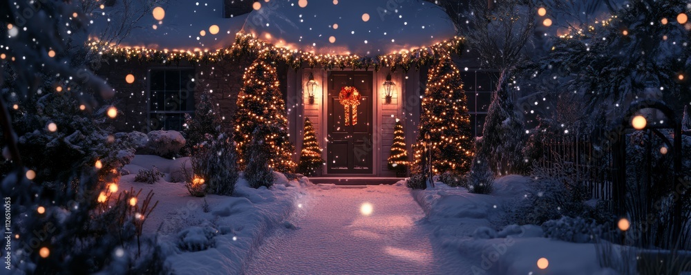 Fototapeta premium Christmas picture frame mock up