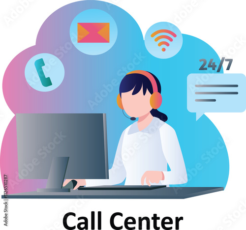 Call Center Vector Illustration