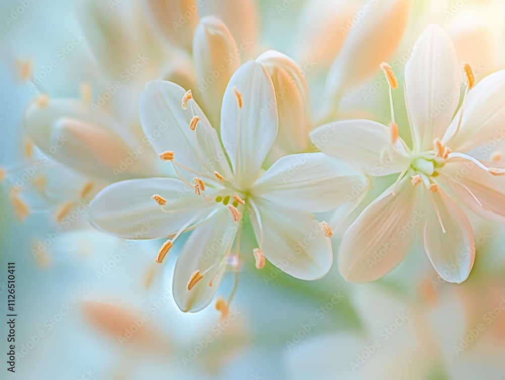 delicate white flowers with soft pastel background delicate white flowers with soft pastel background