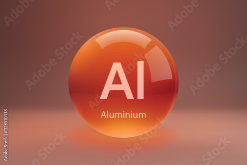 Glossy sphere with Aluminium symbol