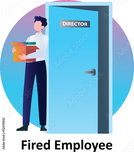 Fired employee Vector Illustration