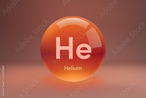 Glossy sphere with Helium symbol