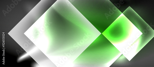 Dark neon colors with glass square shapes