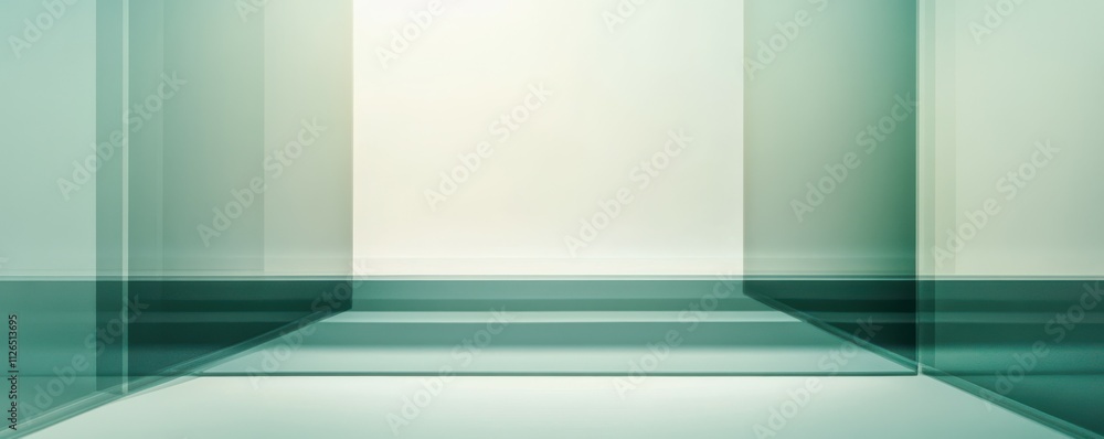 Fototapeta premium Gradient green transparent geometry background