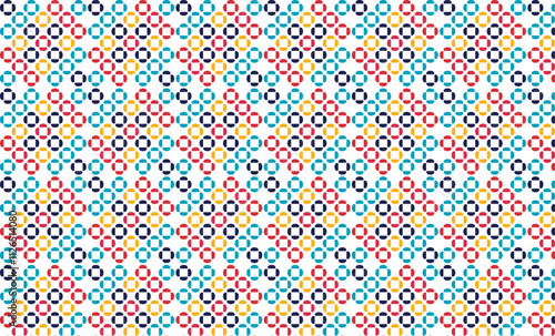 Seamless geometric pattern of colorful rhombus shapes arranged alternately like a chessboard