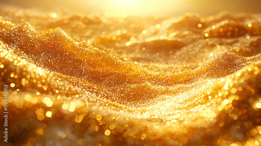 Golden Glittering Waves Sparkle Brightly Golden Glittering Waves Sparkle Brightly