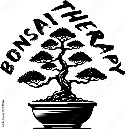 Illustration of a Bonsai with the phrase BONSAI THERAPY