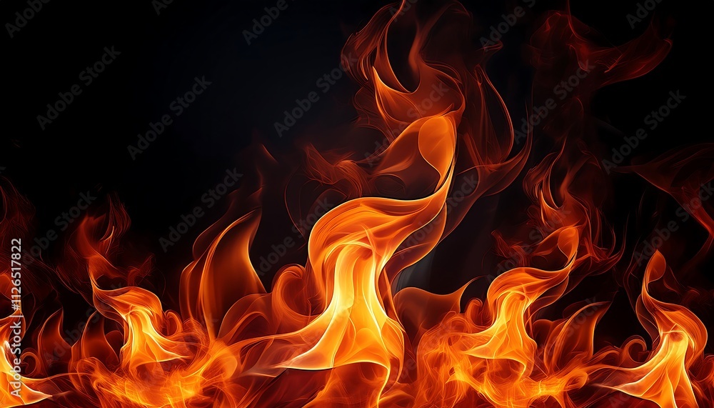 Fiery flames dance and crackle in a cozy fireplace, casting a warm, orange glow Fiery flames dance and crackle in a cozy fireplace, casting a warm, orange glow