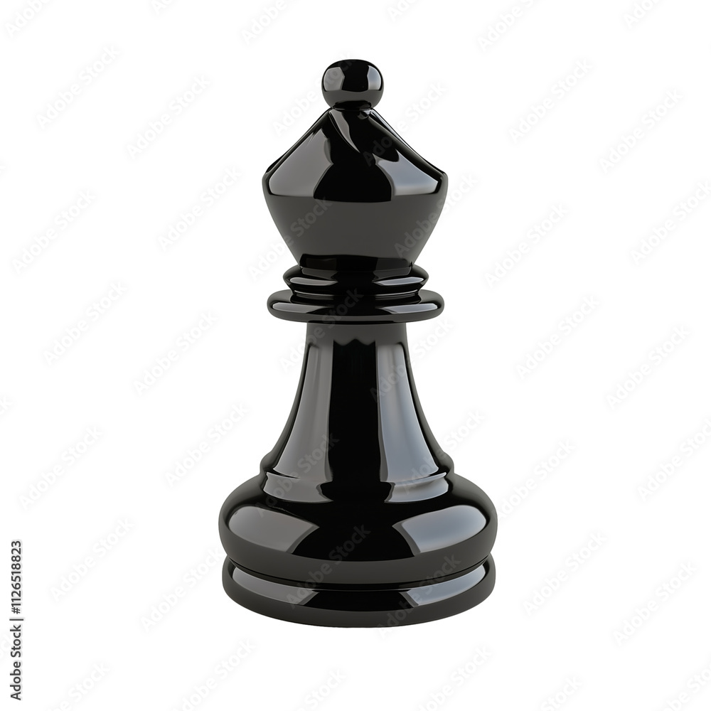 3D icon of black chess Bishop isolated on transparent background 3D icon of black chess Bishop isolated on transparent background