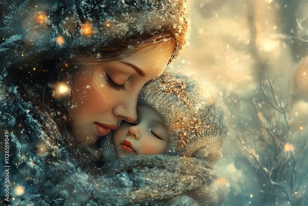 Artistic Warm Moments of the Winter Solstice. Generative Ai Artistic Warm Moments of the Winter Solstice. Generative Ai