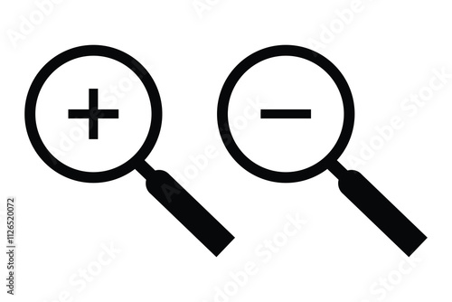 Zoom in zoom out icon symbol sign vector illustration design. Search icon. 