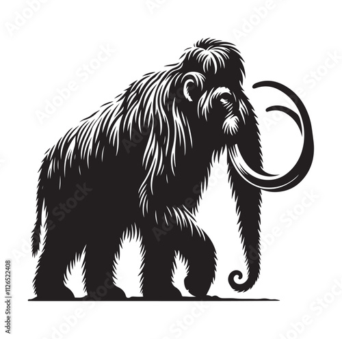 Mammoth silhouette vector illustration