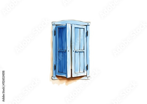 Blue old wooden window