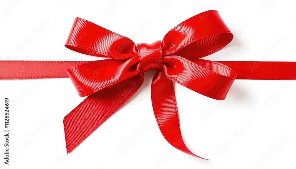 A vibrant red bow tied elegantly, often used for gift wrapping and decoration. A vibrant red bow tied elegantly, often used for gift wrapping and decoration.