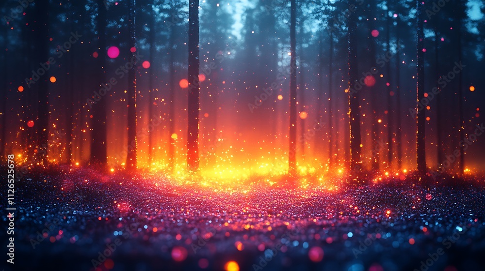 Fototapeta premium A Fiery Blaze in the Forest.