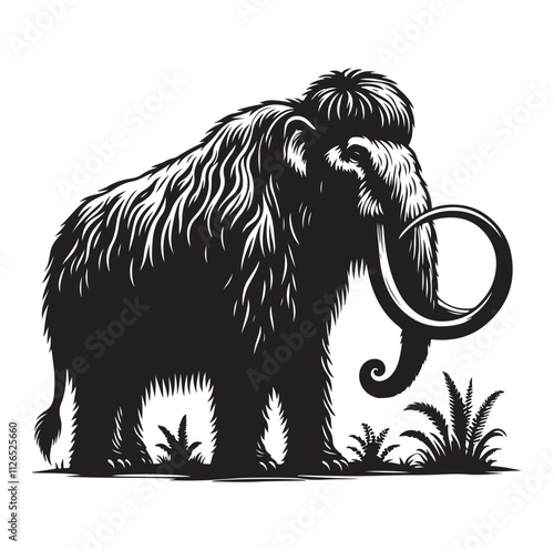Mammoth silhouette vector illustration
