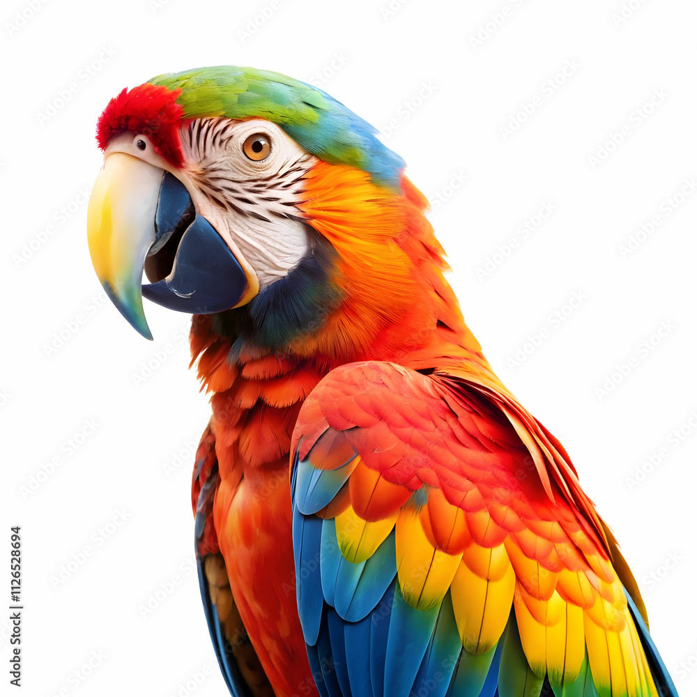Obraz premium picture of parrot in white background