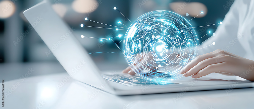 Innovative digital interaction office environment technology visualization modern workspace close-up view cyber connectivity concept Innovative digital interaction office environment technology visualization modern workspace close-up view cyber connectivity concept
