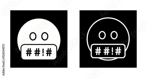 Face with Symbols on Mouth Icon Design