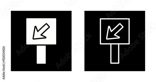Diagonal Down Left Arrow Icon Design